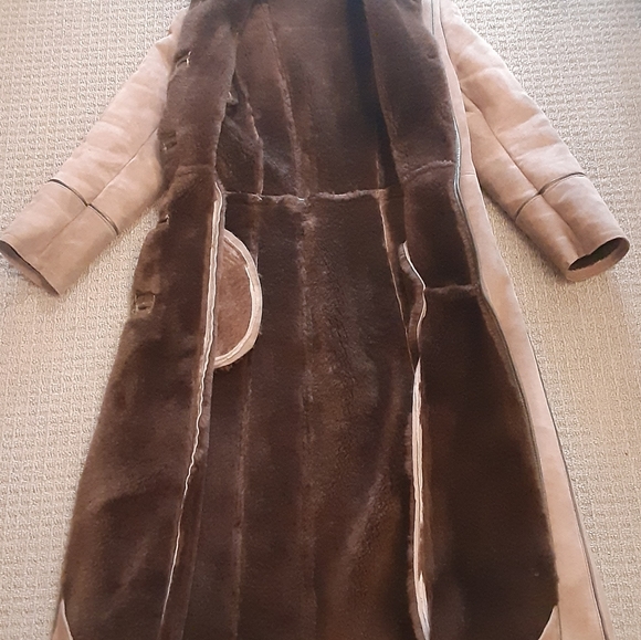Vintage Brown Genuine Shearling  Sheepskin Coat Women's XS/S- Leather Attic - Picture 8 of 13